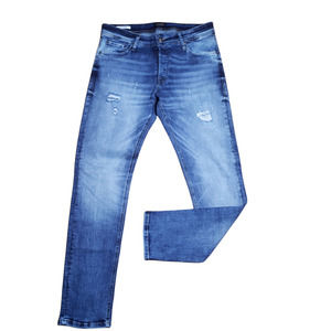 Jack & Jones Slim Fit Glen Jeans Size 34x32 Stretchy Medium Wash Distressed